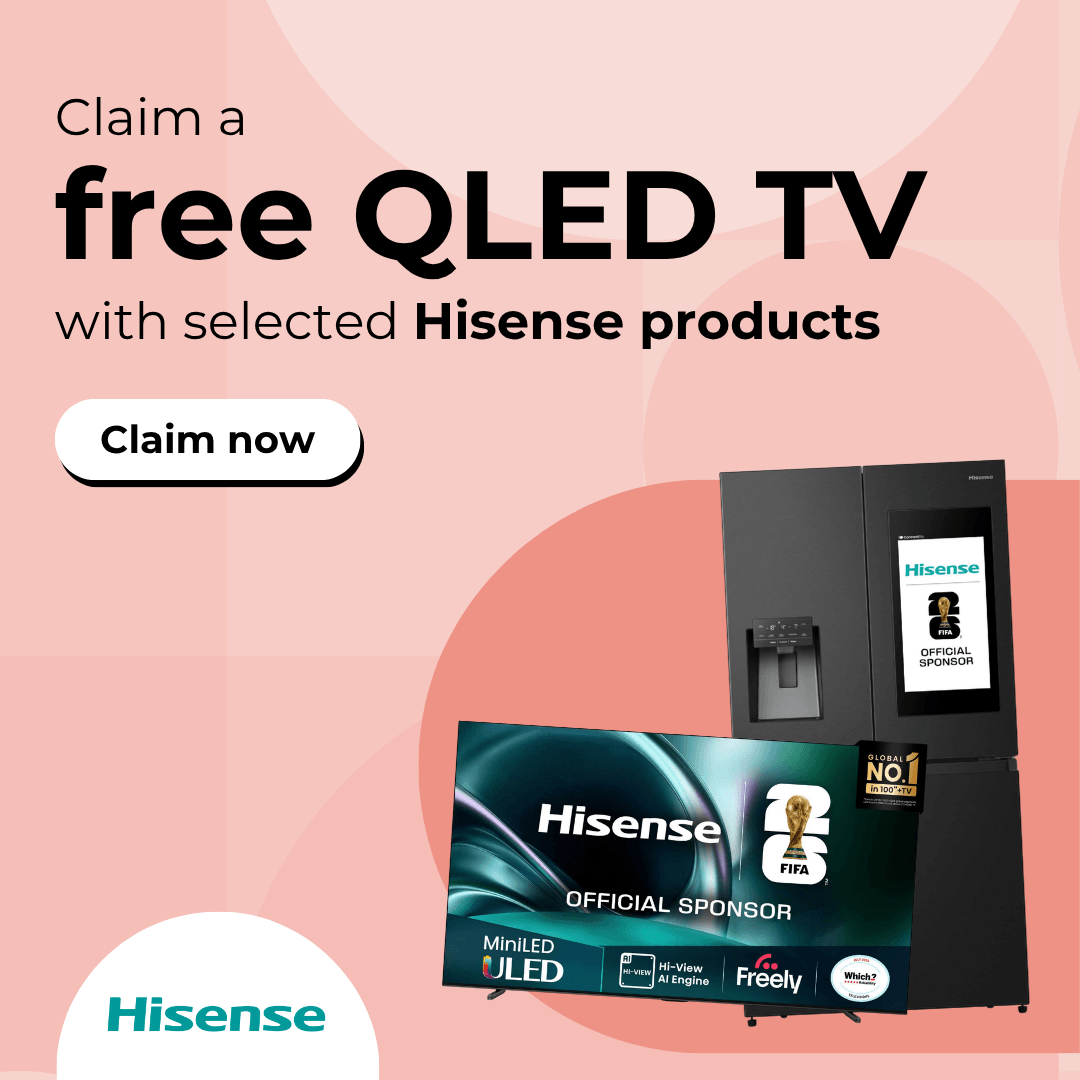 Claim a free QLED TV with selected Hisense products